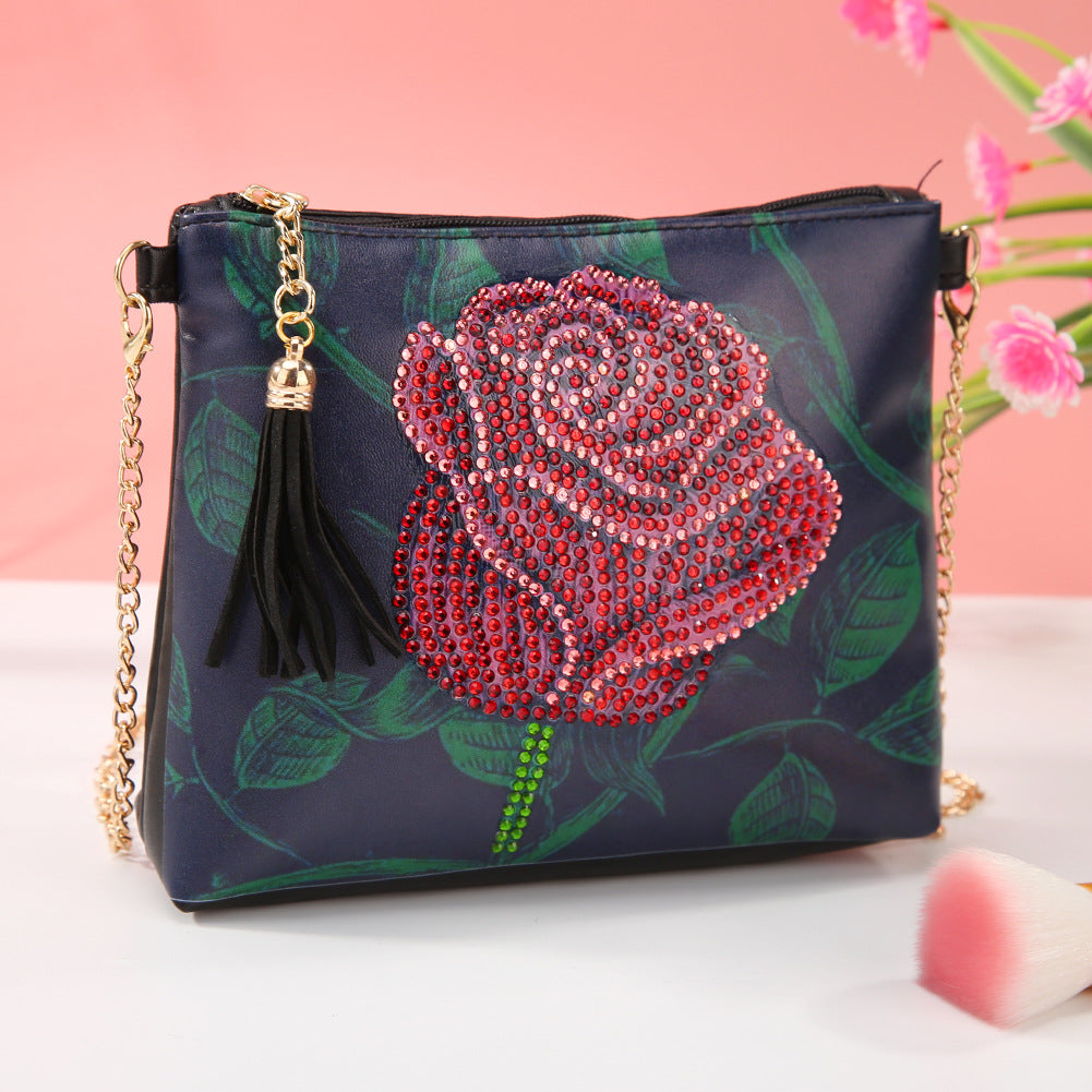 Romantic Red Rose DIY Diamond Painting Handbag