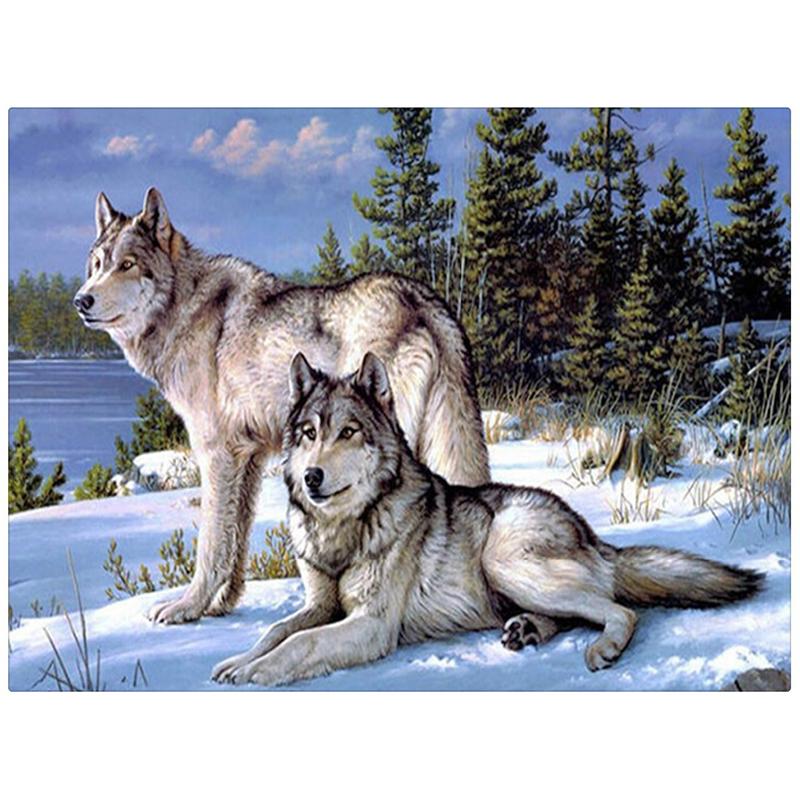 Lonely Wolf Couple-DIY Diamond Painting