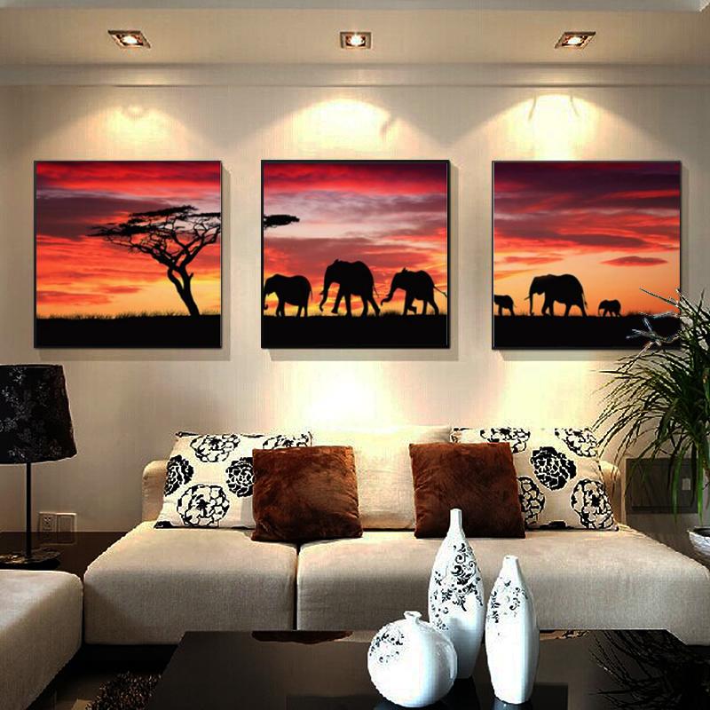 Elephants on Sunset-DIY Diamond Painting