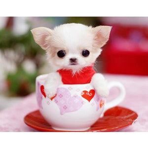 Cute dog in the Cup-DIY Diamond Painting