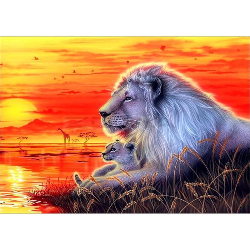 Lions on The Sunset-DIY Diamond Painting